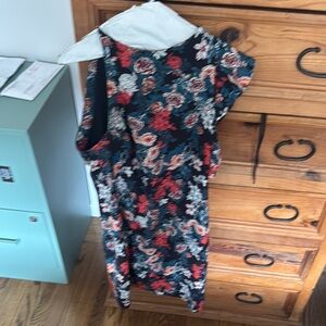 Floral Black and Red Dress